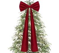 Nœuds Sapin Noël, 180X50CM Nœud Velours pour Décoration Sapin Noël, Gros Nœuds Ruban Velours pour Décoration Sapins Noëls, Nœud Décoratif Multifonctionnel Porte Noëls, pour Décorations Intérieure