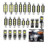 NUDVMUCH 23pcs Kit d'Ampoules LED SMD sans Erreur Lot, de Can-Bus Blanc Xénon 6000K, C5W T10 168 194 2825 6000K pour l'Intérieur de Voiture Plaque d’Immatriculation-Blanc