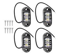 NUDVMUCH 4 pcs Blanc IP65 12 V/24 V Ovale LED latérales Feux, Ovale Avant et Arrière, feux de gabarit, Position pour Camion remorque Van Caravan Voiture Bus Bateaux, Blanc