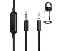 NUDVMUCH Câble Audio pour Casque, Compatible avec Logitech G Pro G PRO X G233 G433 3.5mm Câble d'extension Audio, Câble Audio pour Casque de Jeu Câble de Contrôle du Volume avec Microphone, 2M