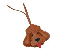 NUEAYMS Adorable porte-clés en forme de caniche pour sacs, clés, sacs à dos en polyuréthane robuste, cadeau pour les amoureux des animaux, Brun, taille unique
