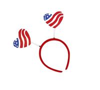 [NUEAYMS] Bandeau à thème Independence Days avec double cœur et rayures Rouge/blanc/bleu Pour les défilés et les fêtes du 4 juillet