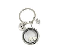NUEAYMS Bijoux commémoratifs élégants pour animaux de compagnie, pendentif rond ouvrable, collier, ornement, porte-clés, ornement pour propriétaires d ' animaux de compagnie, bijoux de crémation