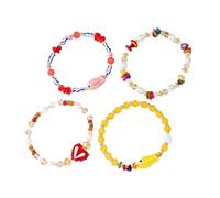 NUEAYMS Bracelet à breloques en forme de poisson en verre avec de jolies perles en forme de cœur, parfait pour un usage quotidien, accessoire en pierre de verre, taille unique, comme décrit