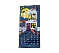 NUEAYMS Calendrier de l'Avent d'Halloween de 31 jours en feutre avec ornements amovibles pour la maison, le mur, la porte, le calendrier de l'Avent d'Halloween en feutre