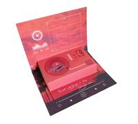 NUEAYMS Carte de bénédiction en forme de, Red sunset gramophon | Carte de vœux pliable en forme de phonographe, carte de bénédiction pour la journée des enseignants, faite à la
