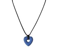 NUEAYMS Chaîne longue stratifiée moderne mettant en valeur un plan de cœur vide Unique et une pierre volcanique, bijoux féminins simples