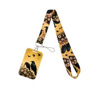 NUEAYMS Étui à Cartes en Plastique Robuste avec tête de Mort et Corbeau avec Sangle Amovible pour Un Usage Quotidien, Porte-Cartes de téléphone Gothique Essentiel de Voyage, Porte-clés