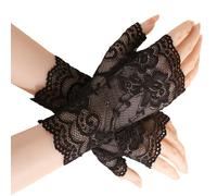 NUEAYMS Gants de mariée demi-doigt, broderie de dentelle Vintage, confortables pour la photographie d'événements formels, gants de mariée Vintage