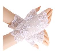 NUEAYMS Gants de mariée demi-doigt, broderie de dentelle Vintage, confortables pour la photographie d'événements formels, gants de mariée Vintage