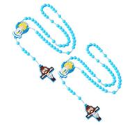 NUEAYMS Lot de 2 chapelet catholique pour enfants avec médailles angéliques et pendentif en forme de croix - Accessoire d'apprentissage spirituel pour enfants