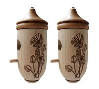 NUEAYMS Lot de 2 mangeoires faites à la main en bois à suspendre pour décoration de jardin, observation des oiseaux, petits nichoirs à suspendre comme décoration pour animaux sauvages