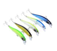NUEAYMS Lot de 5 leurres de pêche en plastique Crankbait Topwaters - Leurres durs artificiels pour Tackle - Plastique artificiel Crankbait dur
