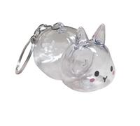 NUEAYMS Porte-clés amusant en forme de lapin - En plastique transparent - Pour collectionneur - Cadeau souvenir