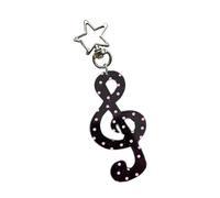 NUEAYMS Porte-clés élégant en forme de note de musique en alliage acrylique - Cadeau idéal pour les amateurs de musique, noir, 10.00 * 10.00 * 1.00