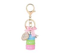 NUEAYMS Porte-clés en forme de macaron, porte-clés tendance pour voiture, sac à main, accessoire macaron avec tour de Paris, bijoux cadeau pour filles