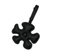 NUEAYMS Porte-clés fantaisiste en forme de fleur à cinq pétales en polyuréthane robuste avec anneaux réglables pour sacs à main et clés, breloque de sac à fleurs de dessin animé, Noir , taille unique