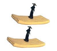 NUEAYMS Résines Faites à la Main Petits radeaux de bambous décoration Flottante adaptée Aquariums ornementaux et décoration de Voyage Ornements de Jardin