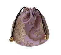 NUEAYMS Sac à broderie chinoise - Porte-bijoux en soie de qualité supérieure - Avec cordon de serrage - Pour fête, mariage, cadeau d'invité, sac en tissu - Boîte à bijoux pour homme - Bois, taille