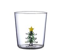 NUEAYMS Verre à boire 3D avec figurine d'arbre de Noël à l'intérieur en verre sans pied pour vin, eau, lait, gobelet à vin