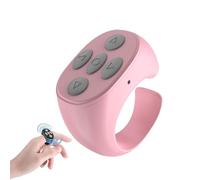 Nueihbring Fingertip Wireless Bluetooth Remote Control, Scrolling Ring Rechargeable Camera Remote, Take Photos, Page Turner, Scroll Videos, Volume Adjust, for Phones Tablets (Pink)