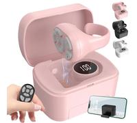 Nueihbring Fingertip Wireless Bluetooth Remote Control, Scrolling Rings Rechargeable Camera Remote, Easy Page Turner Video Scroller Volume Controller for Phone Tablet Photography Presentation (Pink)