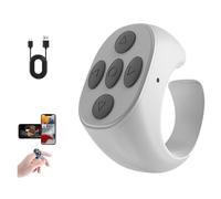 Nueihbring Télécommande Bluetooth sans fil avec anneaux de défilement pour prendre des photos, tourner des pages et faire défiler des vidéos, contrôle du volume, s'adapte à toutes les applications