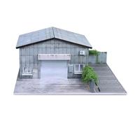 NUEIOVRW Modèle de garage diorama 1:64, éclairage LED usine japonaise modèle de parking modèle, vitrine de scène de Diecast, modèle de bâtiment d'atelier (construction d'usine)