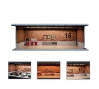 NUEIOVRW Modèle de garage diorama 1/64, éclairage tri-mode réglable pour parking scène de stationnement, vitrine de voitures miniatures, boîte d'affichage de scène d'exposition de voiture (n° 16