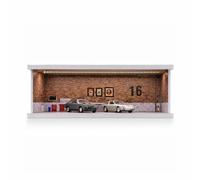 NUEIOVRW Vitrine Diorama 1/43 avec Éclairage Réglable à Trois Couleurs, Convient pour les Modèles de Voitures Diecast Hot Wheel Matchbox Mini GT, Scène de Garage et Parking 1:43 (Garage N°16)