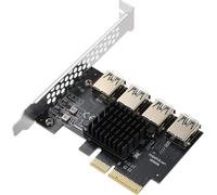 NUEK-Carte Multiplicateur Pci-E 4X Vers 4 Pci-Express 16X Slots Pci-E 4X Vers 4 Pci-E Usb 3.0 Adaptateur Multiplicateur Pour Bitcoin Mining