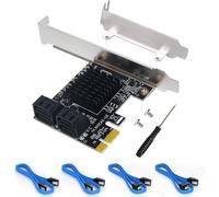 NUEK-Expansion Card,Pcie 2.0 X1 To Sata Iii 4 Ports Adapter Card For Ipfs Mining And Adding Sata 3.0 Devices,Hard Disk Expansion Card,Sata 6Gb Interface Riser Card For Desktop Pc.