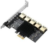 NUEK-Pcie 1 À 5 Port Pci-Express,Carte Riser Pcie,Carte Adaptateur Pci Express Usb 3.0 Pour Périphériques Miniers Ethereum Eth Bitcoin