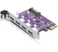 NUEK-Pcie To (4) Usb 3.0 Expansion Card,Pcie Usb Add In Card,Internal Usb3.0 Hub Converter For Desktop Pc Host Card,With 15-Pin Sata Power Connector,Support Windows 10/8/7/Xp,Linux