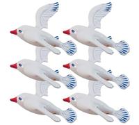 Nuelreva Animal Gonflable 6pcs Jumbo Flying Bird Seagull Decor Up Animaux Seagull Ornements Ballons Piscine Flasages pour Birthday Wedding Beach Pel Pool Party Supplies Decor