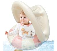 Nuelreva Charif de bébé avec canopée, Gonflable Soft Confortable épaissoir épaississeur de Baby Natation Float avec canopée et poignée détachables pour Filles garçons 0-4 Ans, Style 2 Piscine