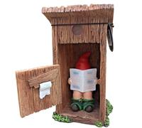 Nuelreva Gnomes drôles de Jardin extérieur Gnomes inappropriés résine GNOME Statue lisant Le Journal dans Les Toilettes drôles Ornements de Bureau pour Le décor Jardin pelouse extérieur intérieur
