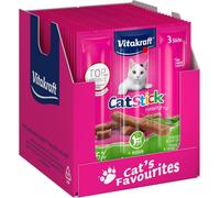 Nuem--Friandises Chat « Cat-Stick Mini »-Au Poulet Et Herbe À Chat-Alimentation Pour Chat-Lot De 20 Sachets Fraîcheur De 3 Bâtonnets De 6 G