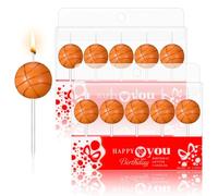 Nuenen 10 Pcs Bougies de Gâteau Bougies d'Anniversaire Bougies à Thème de Basketball Toppers de Cupcakes de Basketball Décoration de Fête de Basketball pour Garçon Fille Enfant