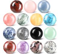 Nuenen 15 Cristaux de Boules Sphère Pierres Précieuses 1 Pouce Sphère en Cristal Polie en Vrac Pierres à Boules de Sorcière Multi-Styles Pierres Précieuses Sphère Cristaux de Paume de Poche