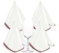 Nuenen 4 Pcs Chiffons en Microfibre pour Verre Grands Chiffon de Polissage pour Verre Réutilisables 50 x 65 cm pour Vitres de Fenêtre, Nettoyage de Vitres Blanc et Rouge Vin