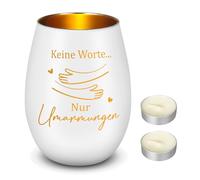 Nuenen Cadeau de Deuil 1 Photophore 2 Bougies Chauffe-Plat, Lampe de Deuil avec Gravure Cadeaux Commémoratifs de Bougie de Deuil de Consolation Cadeau de Condoléances pour Amis, Souvenir du Défunt