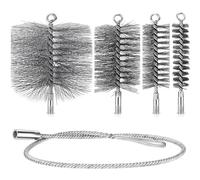 Nuenen Kit de Hérisson pour Ramonage de Poêle Pellet Brosse à Poêle à Granulé Balai de Chaudière 30mm 50mm 80mm 150mm Accessoire pour Nettoyage de Cheminée Tuyaux de Poêle Conduits de Fumée