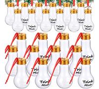 Nuenen Ornements de Bulbe Remplissables de Whisky Boule Remplissable 50 ML Boules de Noël à Remplir Transparentes Décoration d'arbre de Noël(24 Pièces,Forme d'ampoule)