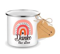 Nuenen Tasse de Remerciement avec Étiquette-Cadeau Danke für Alles Tasse en Émail Mug Émaillé pour Collègue Éducateur Jardin d'Enfants Nounou Professeur Sage-Femme Cadeau d'Adieu