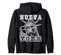 Nueva York Statue de la Liberté Crâne Gothique Espagnol New York Sweat à Capuche