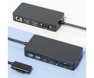 Nuevo Microsoft Surface Dock 2 Con 72W de Potencia Surface Dock Station 12en1 Con Dual 4K HDMI,VGA,USB3.0,RJ45,SD/TF,Audio/Micrófono,Dock Hub Para Surface Pro 11/10/9/8/X/7/6/5/4/3, Laptop,Laptop Go
