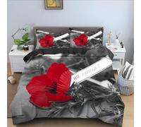NUEYSP Housse de Couette 140x200 Fleurs Parures de Lit 140x200 Enfant Polycoton Douce et Confortable Housse de Couette Impression 3D avec 1 Taie d'oreiller