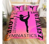 NUEYSP Housse de Couette 140x200 Gymnastique Parures de Lit 140x200 Enfant Polycoton Douce et Confortable Housse de Couette Impression 3D avec 1 Taie d'oreiller