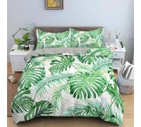 NUEYSP Housse de Couette 220x240 Monstera DéLicieuse Parure de Lit 220x240 Adulte Enfant avec Fermeture Éclair Doux Confortable Respirant Microfibre Housse Couette et 2 Taie d'oreiller 65x65 cm